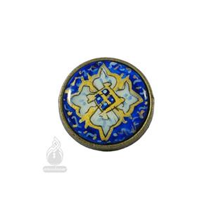 انگشتر میناکاری قطر 22 میلی متر آبی تیره