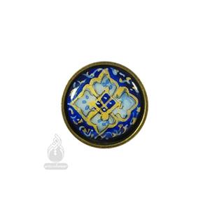 انگشتر میناکاری قطر 20 میلی متر آبی تیره