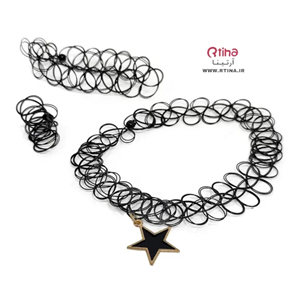 ست انگشتر دستبند گردنبند آویز ستاره/ کشی فری سایز