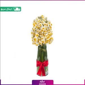 دسته گل نرگس 100 شاخه با گلدان