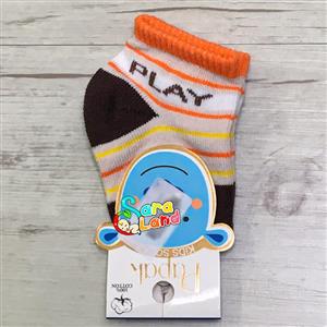 جوراب نوزادی راه راه طرح PLAY پاپک