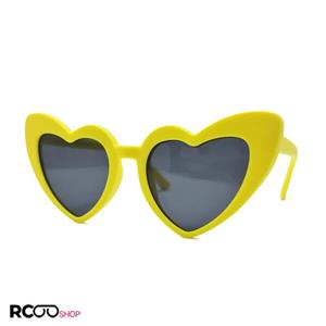 عینک آفتابی بچه گانه ژله ای پلاریزه با فریم قلبی و زرد مدل 052
