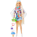 عروسک باربی مدل Mattel Barbie Extra Blue Skirt Doll 