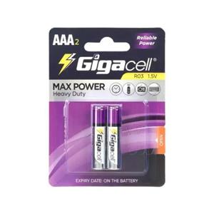 باتری دوتایی نیم قلمی Gigacell Max Power Heavy Duty R03 1.5V AAA