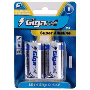 باتری دوتایی متوسط Gigacell Super Alkaline LR14 1.5V C ا Gigacell Super Alkaline LR14 1.5V C Battery