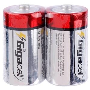 باتری دوتایی بزرگ Gigacell Ultra Heavy Duty R20 1.5V D شرینک