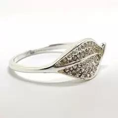 انگشتر زنانه استیل نگین دار طرح برگ مدل SR1005