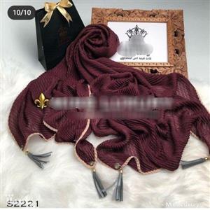 شال نخی ساده پلیسه منگوله دور نوار (قیمت عمده)