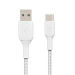 کابل شارژ سریع بافته USB-C به USB-A بلکین مدل CAB002bt2MWH طول 2 متر