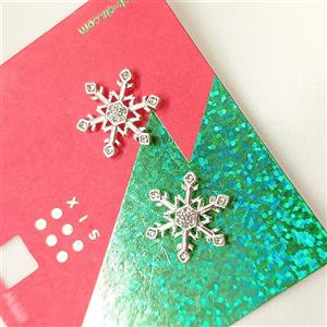 گوشواره برف نقره ای میخی گل گوش