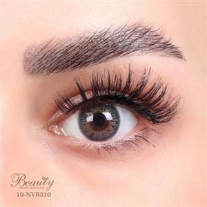 لنز رنگی فصلی 500 ساعته بیوتی beauty کد 10-NVB310 دور دار و رگه دار طوسی عسلی