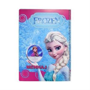 دفتر نقاشی 50 برگ رحلی سیم بغل مقوایی طرح فروزن برند منهاج