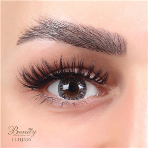 لنز رنگی فصلی بیوتی 500 ساعته، شماره 11 مدل HJ310 دور دار و رگه دار طوسی عسلی روشن BEAUTY COLORED CONTACT LENS NUMBER 11 HJ310