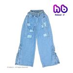 شلوار جین جدید بگ بچگانه ( دخترانه) شیک زاپ دار بغل دکمه جنس جین عالی و تضمینی کد 1988