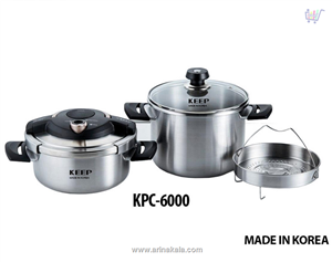 زودپز حرفه ای دوقلو 6 پارچه 6 لیتری مدل KPC-6000T کیپ