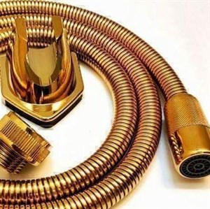 شلنگ توالت برنجی طلایی
