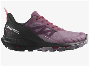 کتانی هایکینگ کوهنوردی ضد آب زنانه سالامون فرانسه SALOMON OUTPULSE GORE TEX Hiking Halbschuhe Damen Tulipwood Black Poppy Red