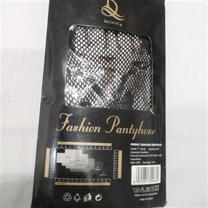 جوراب شلواری فاق باز لانه زنبوری طرحدار مشکی