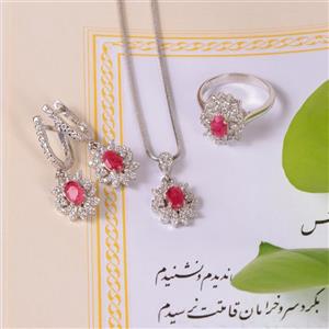 نیم ست یاقوت سرخ زنانه کد 2133