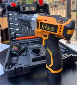 کیت دریل پیچ بند شارژی چکشی 18 ولت دو باتری کربن با لوازم مدل CB18002