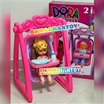 اسباب بازی دخترانه تاب و کریر عروسک (دو کاره) برند دورا