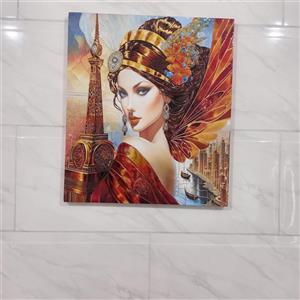 تابلو میکس مدیا اجرا شده با رنگ آکرلیک و ورق طلا روی بوم
