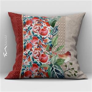 دو عدد کاور کوسن طرح یلدای من - دو رو مخمل پورش - 40 در 40 - زیپ مخفی