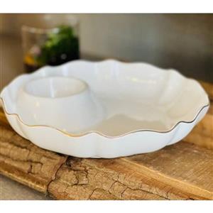 دیس اسنک دیش لمون 303 سایز 6 در 30 تک رنگ از جنس چینی