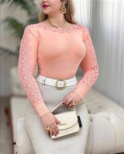بلوز گپ بافت مجلسی زنانه  کار وارداتی گرم بالا فوق العاده باکیفیت وشیک قواره دار