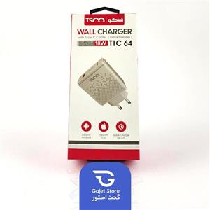 شارژر دیواری تسکو مدل TTC 64 به همراه کابل تبدیل microUSB\n\n 