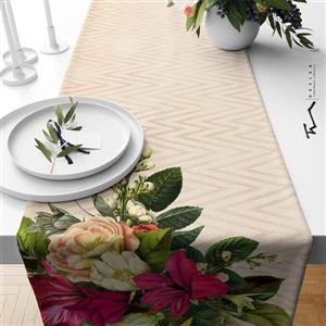 رانر طرح  گلسا - سایز 40 در 140 سانتیمتر - جنس دو رو مخمل  درجه یک پورش