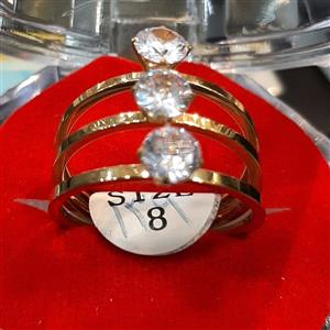 انگشتر استیل زنانه نگین دار 3