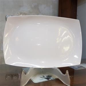 دیس برنج چهار گوش کد 836 سفید ساده ملامین یزد رکسانا