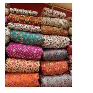 پارچه تافته سوزن دوزی هندی وارداتی2