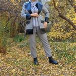 کت و شلوار پاییزه استر دار ترکیب پارچه شانل و چرم