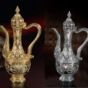 گلاب پاش دسته دار طلایی و نقره ای