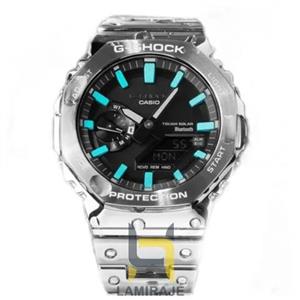 کاسیو جیشاک GM 2100 مردانه فلزی سیلور بند رابر GShock-8628-G