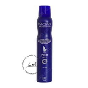 اسپری مردانه بادی کر رایحه پولو بلو ماندگاری 24 ساعته مناسب برای روی لباس و بدن حجم 200 میلی لیتر