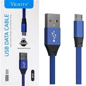 کابل میکرو یو اس بی فلت Verity CB3111 1m شیلددار\n\n