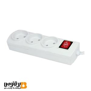 سیم سیار سه راهی بدون ارت کاوه 2.5متر سفید
