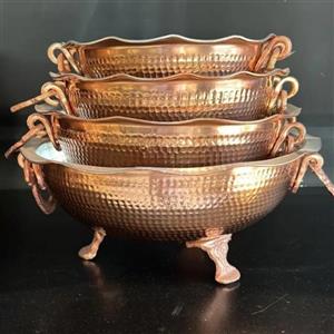 کاسه 3 پایه گوشواره دار سایز  2 قطر 22  ارتفاع 11