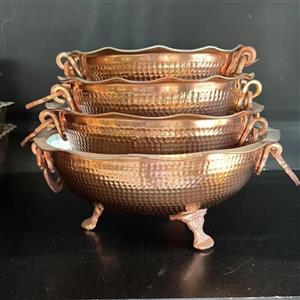 کاسه 3 پایه گوشواره دار سایز 1 قطر 20 ارتفاع 10