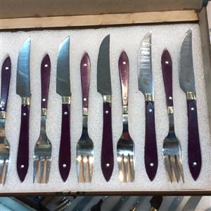 کارد وچنگال زنجان دسته فیبر باربند برنج جنس تیغه فولاد استیل ضد زنگ