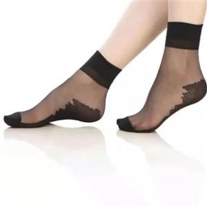 جوراب زنانه شیشه و پارازین (12عددی) دوربع مشکی و رنگ پا