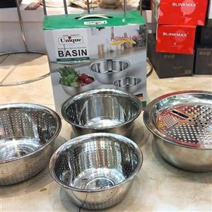 آبکش لگن رنده دار 5پارچه یونیک 