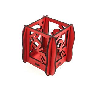 استند شمع وارمر مکعبی طرح لاو  قرمز / دارا دکور/