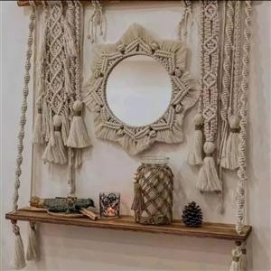 شلف آینه مکرومه بافی