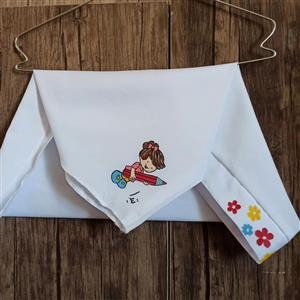 مقنعه طرح دار (نقاشی روی مقنعه)مخصوص بچه های دبستان