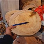 اسلایس چوب طبیعی سینی چوبی چوب برش خورده گرد گردبر چوب تخته چوبی گرد دکور چوبی چوب گرد جهت نما چوب بری تنگه برش خورده