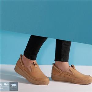 کفش 100 درصد طبی مخصوص خارپاشنه با تضمین راحتی مدل ملیکا رنگ مشکی و کرم
